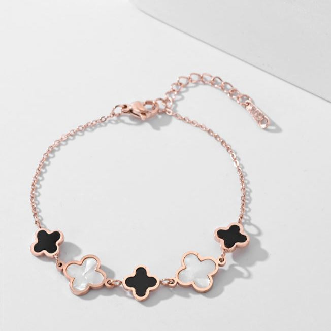 Stainless Steel Clover Link Bracelet