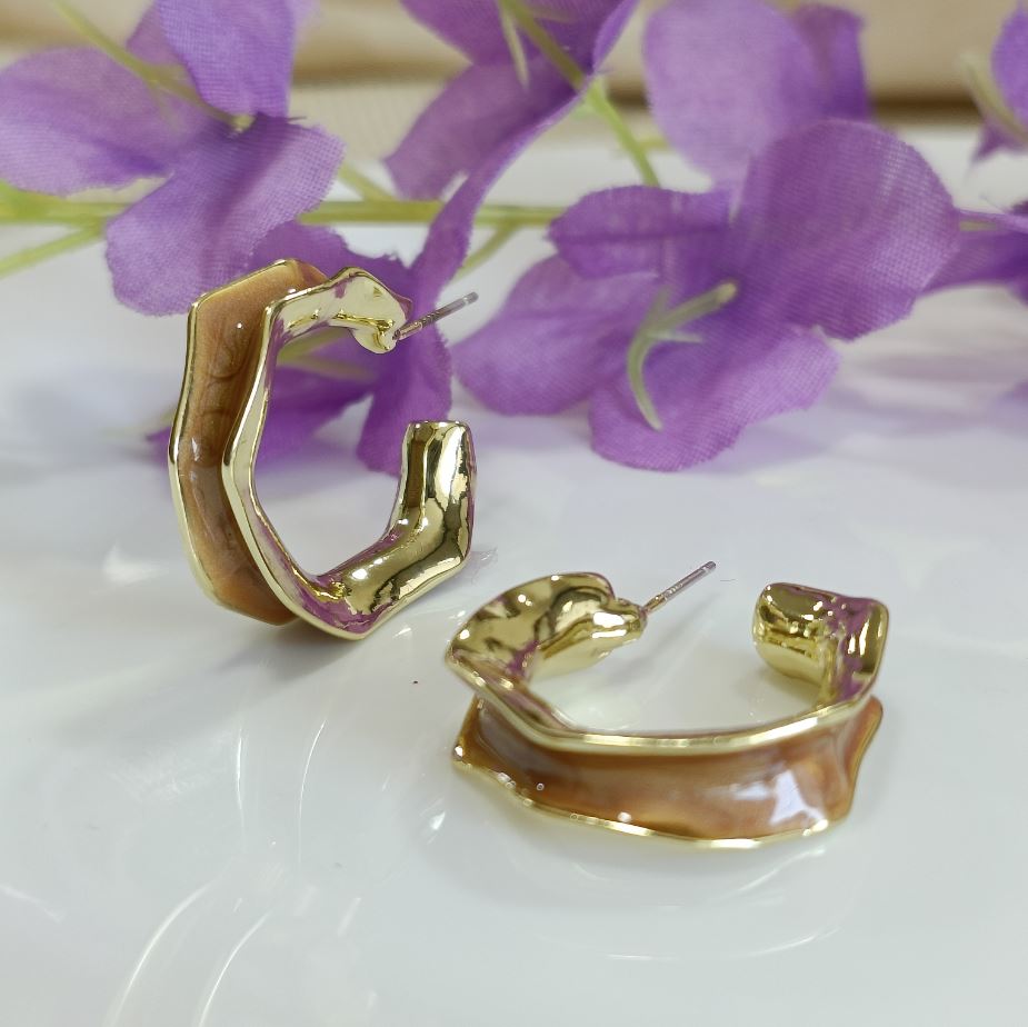 Wiggle Gold Plated Hoop Earrings