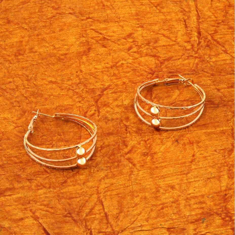 ( Pack Of 3 ) Gold Plated Triple Circular Shaped Hoops Earring