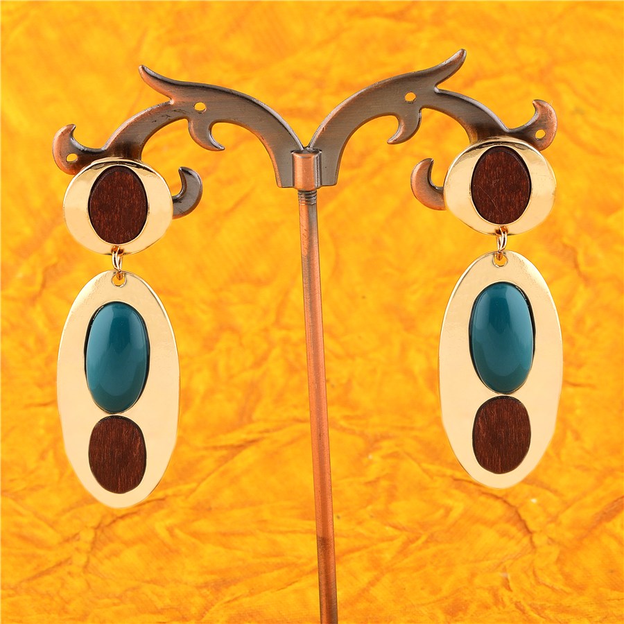 ( Pack Of 3 ) Gold Plated Geometrical Drop Earring