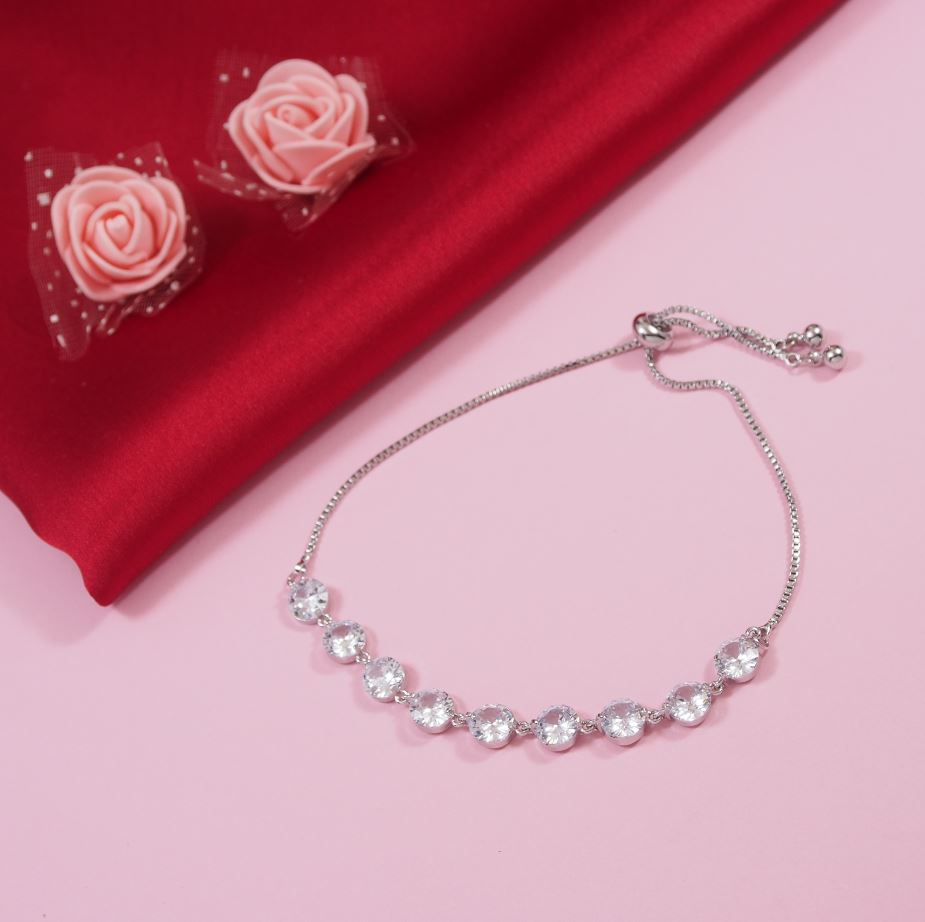 Korean Gold/Rosegold/Silver Plated CZ Adjustable Bracelet