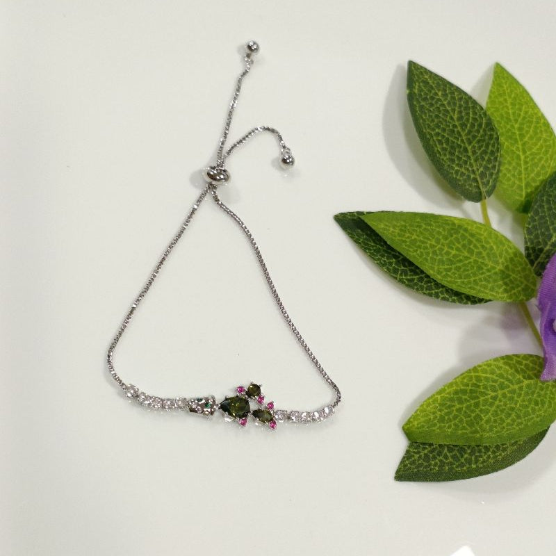 Korean Gold/Silver Plated Cubic Zirconia Stone Fancy Adjustable Bracelet