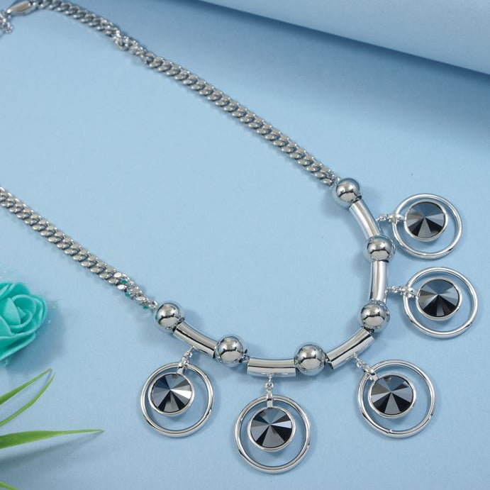 Hanging Crystal Pendent Chain Necklace