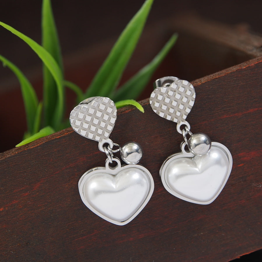 Stainless Steel Rosegold/Silver Plated Heart Shaped Earring