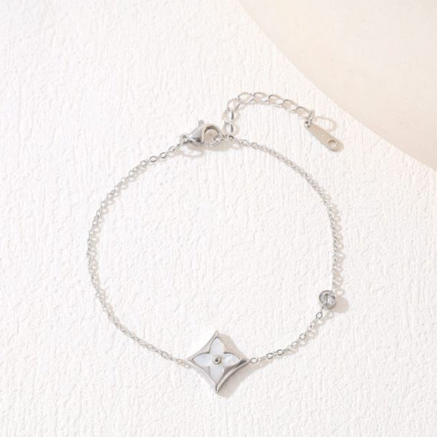 Stainless Steel Colourful Flower Bracelet