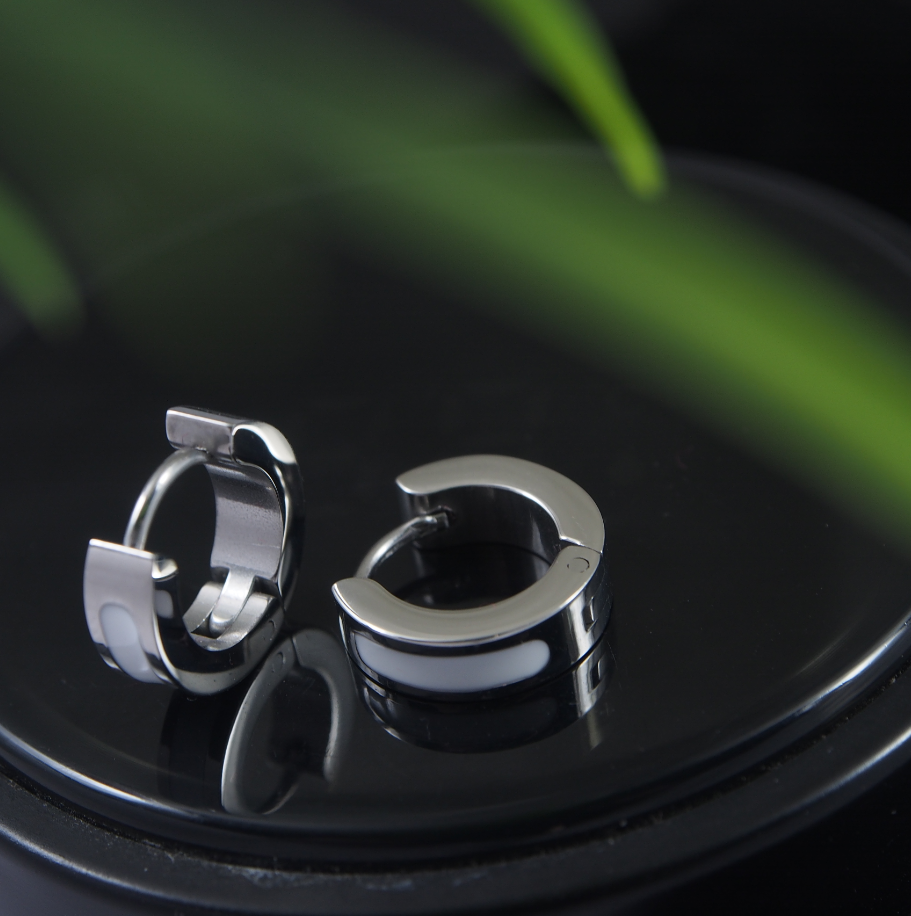 Stainless Steel Silver Plated Hoops Earring