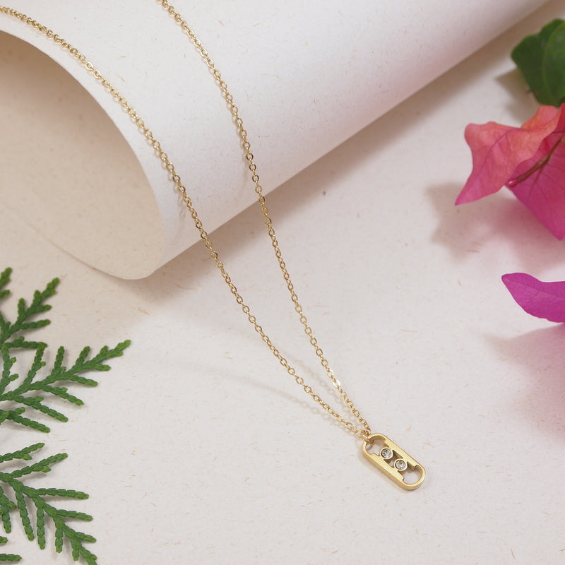 Stainless Steel Vertical Bar Necklace