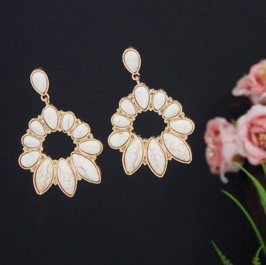 Antique Gold Plated Floral Fancy Earring