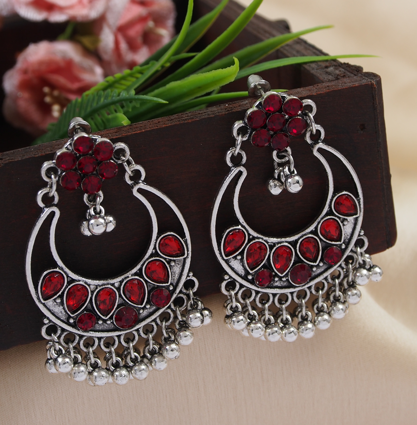 Antique Gold /silver plated Chandbali hanging Beads Fashion Earring