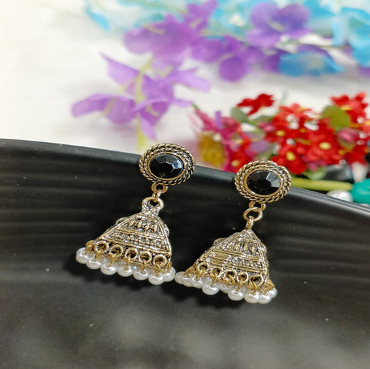 Antique Gold Plated Jhumka Earring