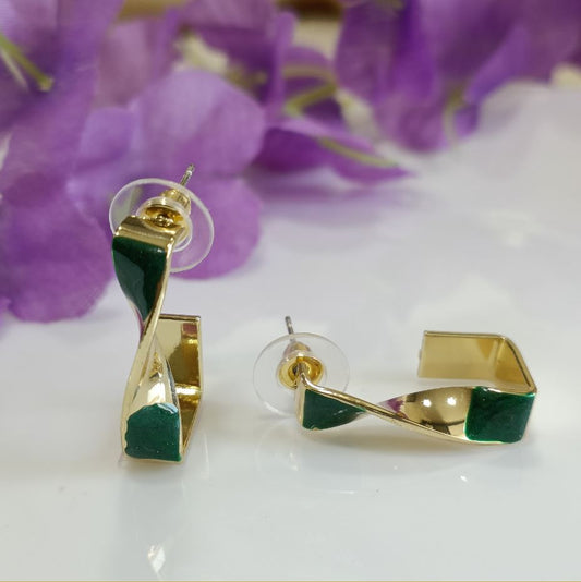 Thick Twisted Gold Plated Hoop Earring