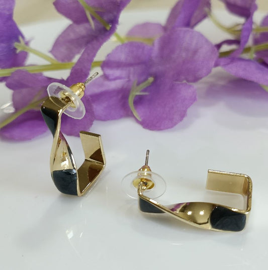 Thick Twisted Gold Plated Hoop Earring