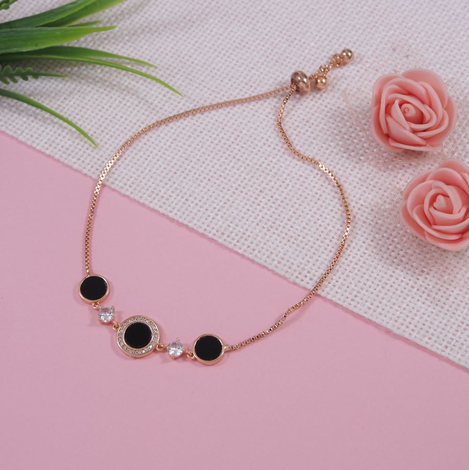 Korean Gold/Silver/Rosegold Plated Multi Coloured CZ Adjustable Bracelet