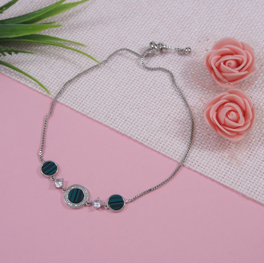 Korean Gold/Silver/Rosegold Plated Multi Coloured CZ Adjustable Bracelet