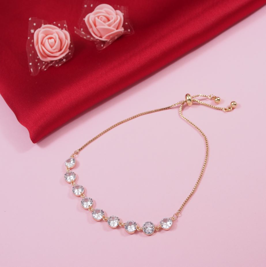 Korean Gold/Rosegold/Silver Plated CZ Adjustable Bracelet