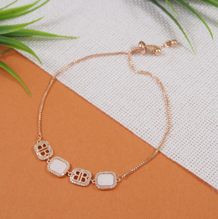 Korean Gold/Silver/Rosegold Plated Dual B letter Adjustable Bracelet