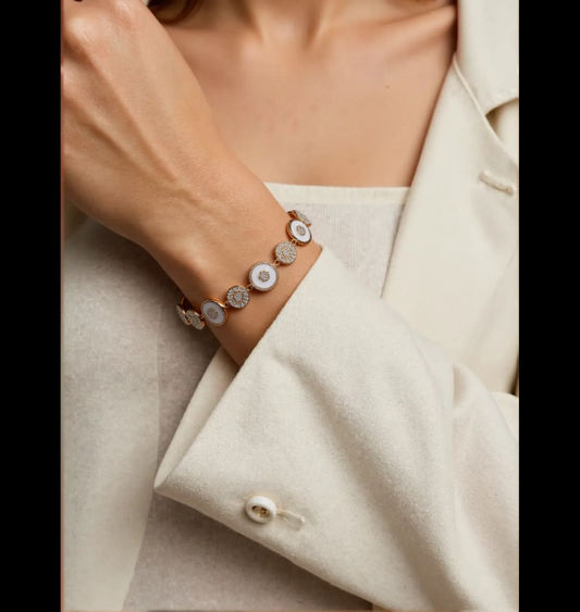 Korean Gold/Silver/Rosegold Plated Opal CZ stone Adjustable Bracelet