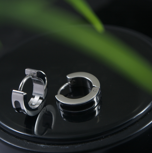 Stainless Steel Silver Plated Hoops Earring