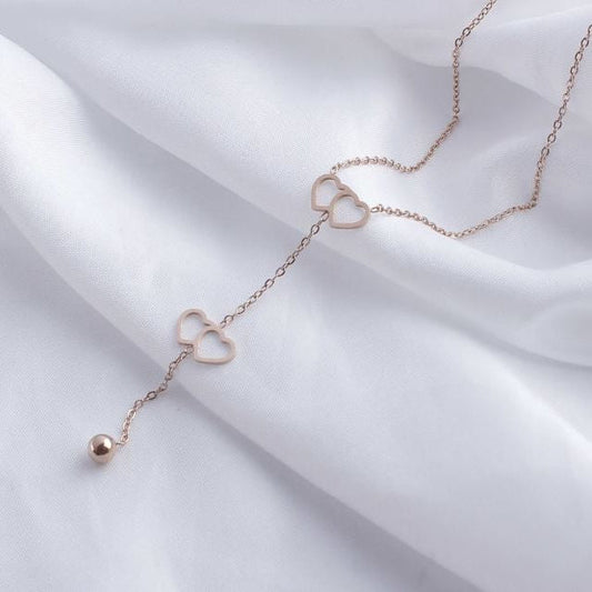 Stainless Steel Interlinked Heart Necklace