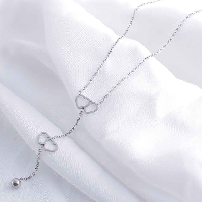 Stainless Steel Interlinked Heart Necklace