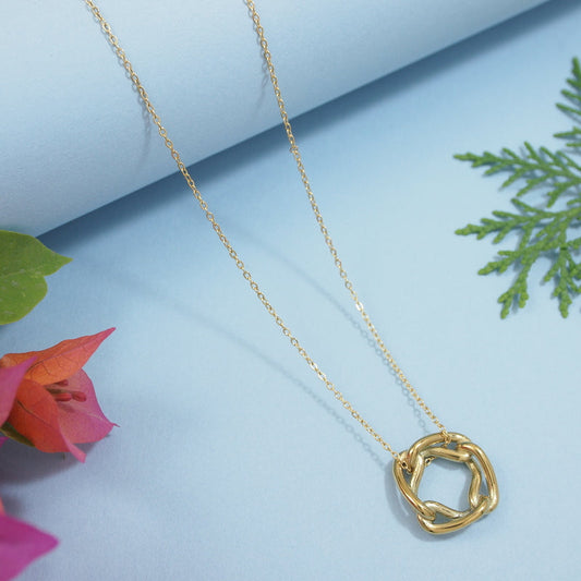 Stainless steel Twisted Circle Necklace