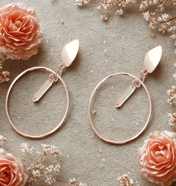 ( Pack Of 12 ) Silver Plated Geometrical Ring Shape Drop Earring