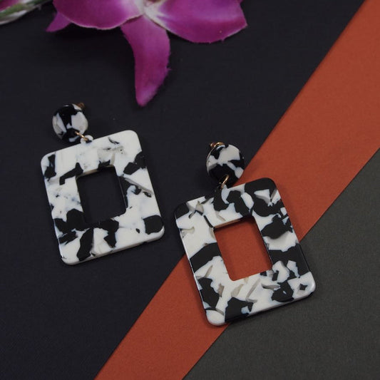 Textured print Geometrical Shape Western Earring