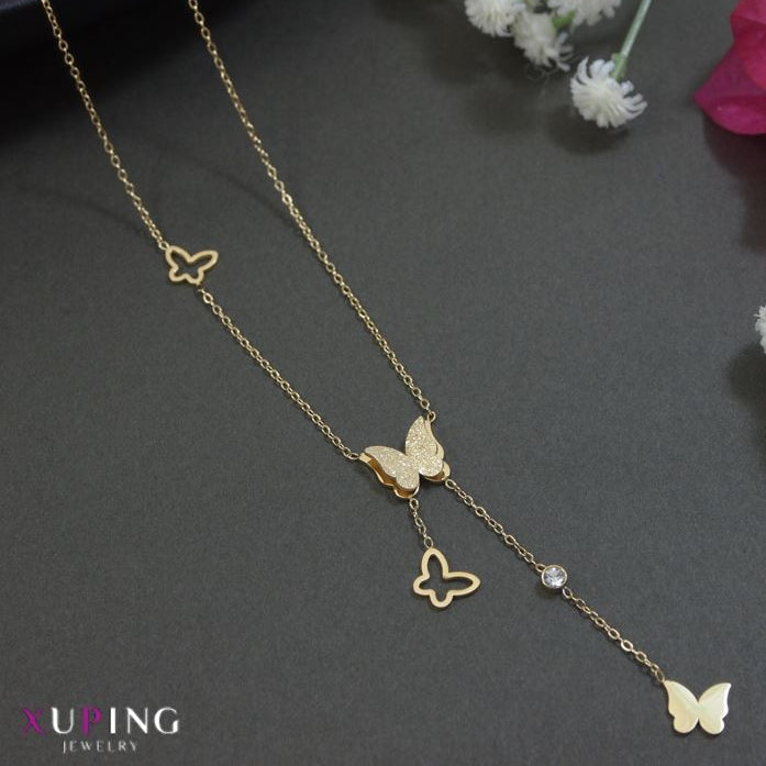 Xuping Hanging Butterfly Pendent Necklace