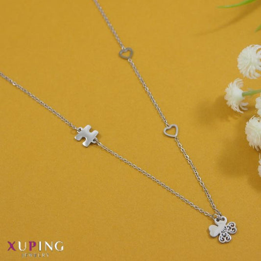 Xuping Floral H Latter Pendent Necklace
