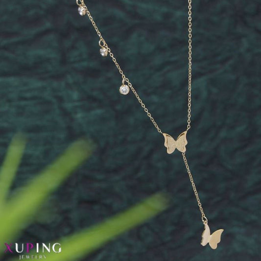 Xuping Hanging Butterfly Pendent Necklace